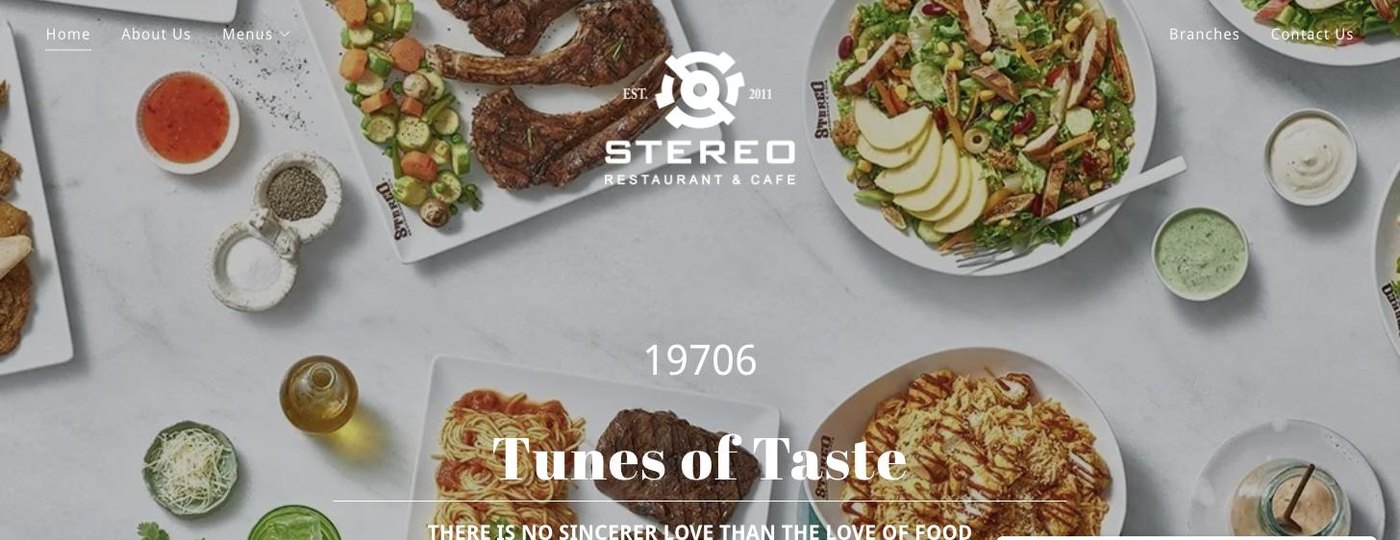 Stereo Restaurant and Cafe website
